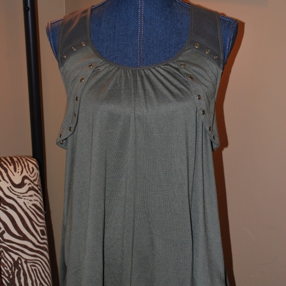 NWT Miss Me open back olive green tank - Picture 2 of 6